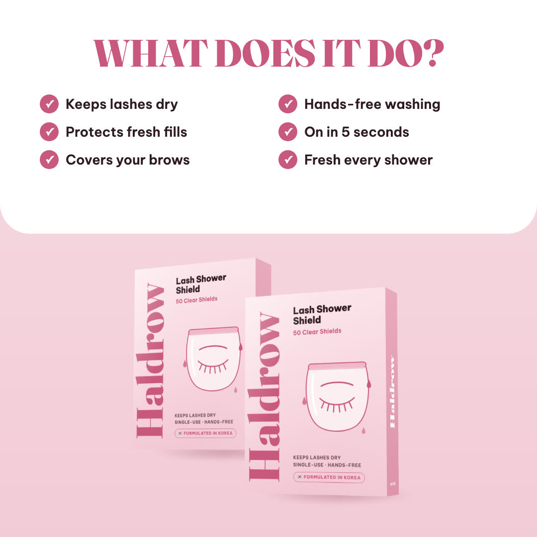 What the Haldrow lash shower shield does