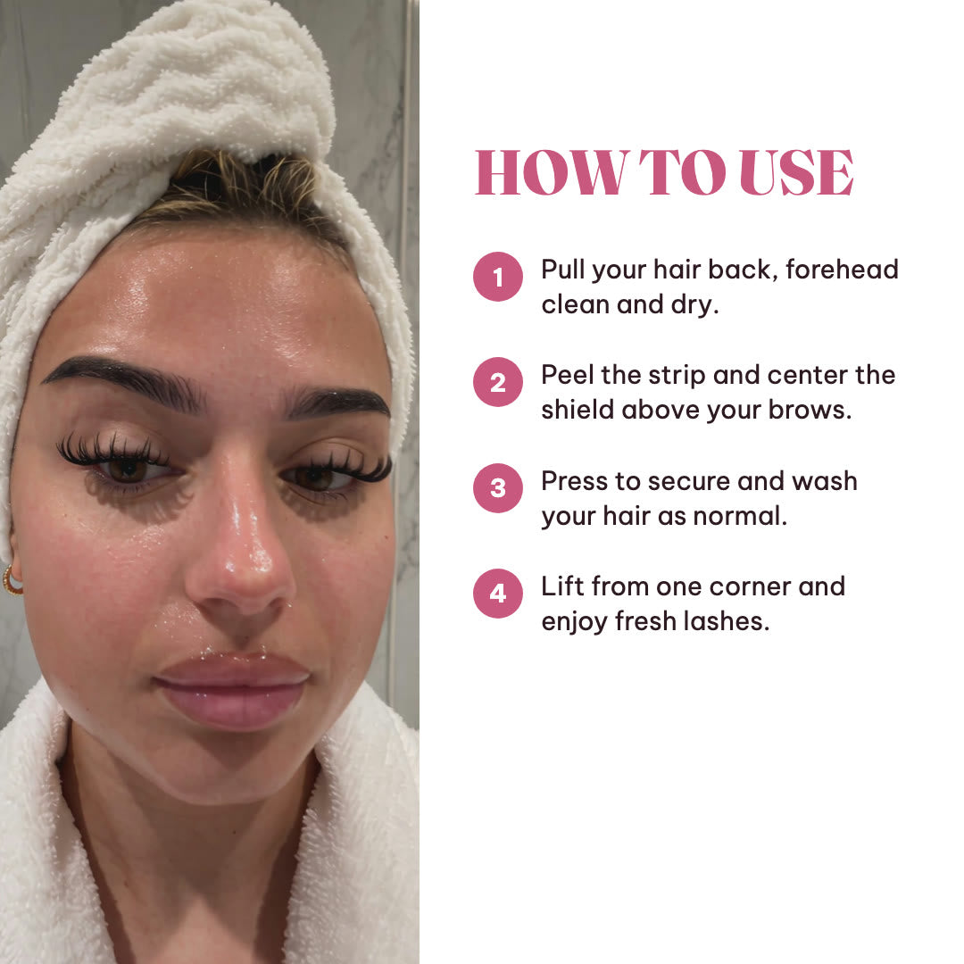 How to use the Haldrow lash shower shield